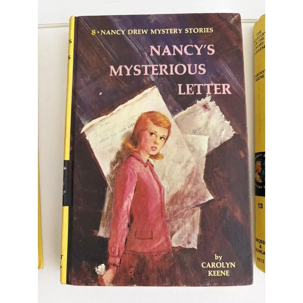 Lot 5 Nancy Drew Yellow Hardcover 60’s & 70s #6, 8, 13, 15, 19 Carolyn Keene